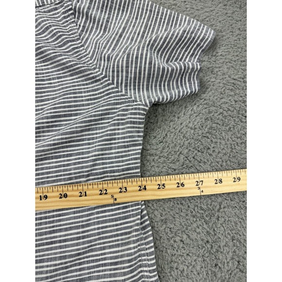 Grayers Button Up Shirt Mens XL Gray White Striped Lightweight Breathable Pocket - Picture 7 of 8